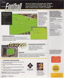 Box back cover for Microsoft Soccer on the Microsoft Windows.