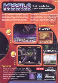 Box back cover for Missile Command on the Microsoft Windows.