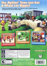 Box back cover for MySims on the Microsoft Windows.