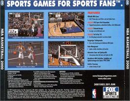 Box back cover for NBA Basketball 2000 on the Microsoft Windows.