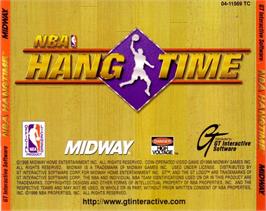 Box back cover for NBA Hangtime on the Microsoft Windows.
