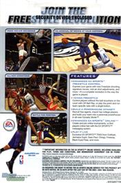 Box back cover for NBA Live 2004 on the Microsoft Windows.