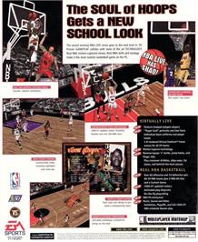 Box back cover for NBA Live 97 on the Microsoft Windows.