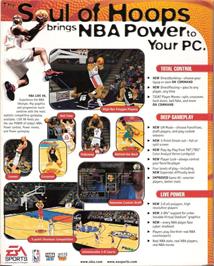 Box back cover for NBA Live 98 on the Microsoft Windows.