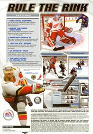 Box back cover for NHL 2003 on the Microsoft Windows.