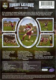 Box back cover for NRL Rugby League on the Microsoft Windows.