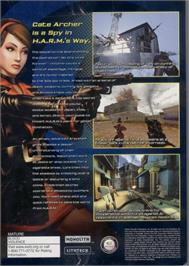 Box back cover for No One Lives Forever 2 - A Spy in H.A.R.M.'s Way on the Microsoft Windows.