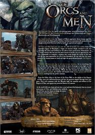 Box back cover for Of Orcs And Men on the Microsoft Windows.
