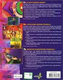 Box back cover for Pandemonium 2 on the Microsoft Windows.