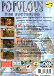 Box back cover for Populous - The Beginning on the Microsoft Windows.