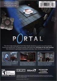 Box back cover for Portal on the Microsoft Windows.