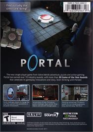 Box back cover for Portal on the Microsoft Windows.