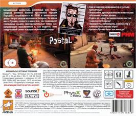 Box back cover for Postal III on the Microsoft Windows.