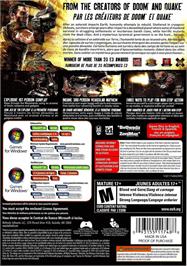 Box back cover for Rage on the Microsoft Windows.