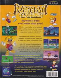 Box back cover for Rayman Gold on the Microsoft Windows.