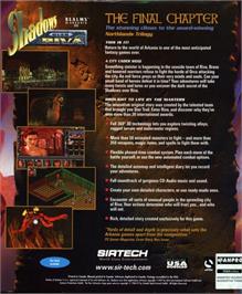 Box back cover for Realms of Arkania 3 - Shadows over Riva on the Microsoft Windows.