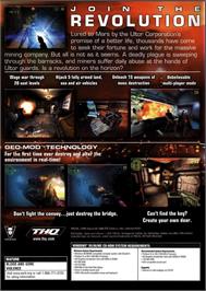 Box back cover for Red Faction on the Microsoft Windows.
