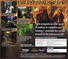 Box back cover for Red Faction 2 on the Microsoft Windows.