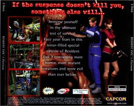Box back cover for Resident Evil 2 (1998) on the Microsoft Windows.