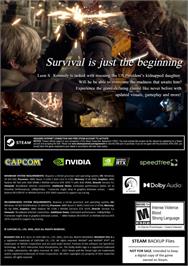 Box back cover for Resident Evil 4 on the Microsoft Windows.