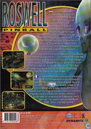 Box back cover for Roswell Pinball on the Microsoft Windows.