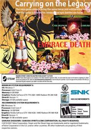 Box back cover for Samurai Shodown on the Microsoft Windows.
