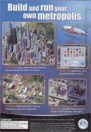 Box back cover for SimCity 4 on the Microsoft Windows.