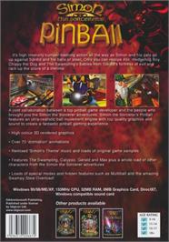 Box back cover for Simon the Sorcerer's Pinball on the Microsoft Windows.