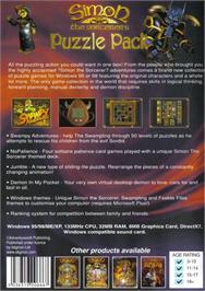 Box back cover for Simon the Sorcerer's Puzzle Pack on the Microsoft Windows.