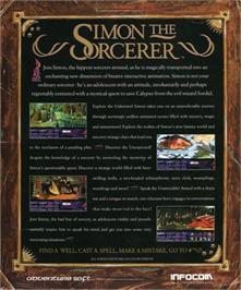 Box back cover for Simon the Sorcerer on the Microsoft Windows.