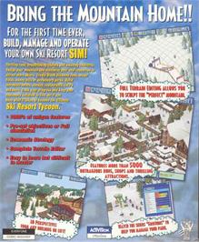 Box back cover for Ski Resort Tycoon on the Microsoft Windows.
