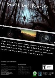 Box back cover for Slender - The Arrival on the Microsoft Windows.