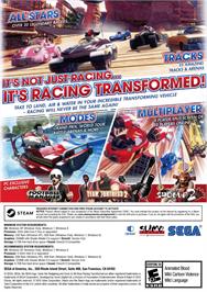 Box back cover for Sonic & All-Stars Racing Transformed on the Microsoft Windows.