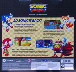 Box back cover for Sonic Mania on the Microsoft Windows.