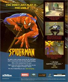 Box back cover for Spider-Man (2001) on the Microsoft Windows.