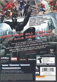 Box back cover for Spider-Man - Web of Shadows on the Microsoft Windows.
