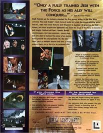 Box back cover for Star Wars - Jedi Knight - Dark Forces II on the Microsoft Windows.