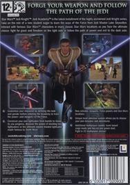 Box back cover for Star Wars - Jedi Knight - Jedi Academy on the Microsoft Windows.