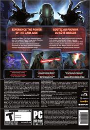 Box back cover for Star Wars - The Force Unleashed - Ultimate Sith Edition on the Microsoft Windows.