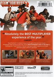Box back cover for Team Fortress 2 on the Microsoft Windows.
