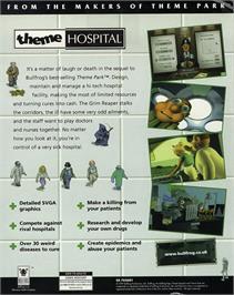 Box back cover for Theme Hospital on the Microsoft Windows.