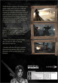 Box back cover for Tomb Raider on the Microsoft Windows.
