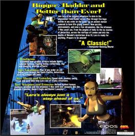 Box back cover for Tomb Raider 3 - Adventures of Lara Croft on the Microsoft Windows.
