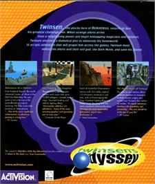 Box back cover for Twinsen's Odyssey on the Microsoft Windows.