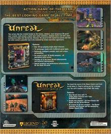 Box back cover for Unreal - Gold on the Microsoft Windows.