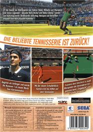 Box back cover for Virtua Tennis 2009 on the Microsoft Windows.