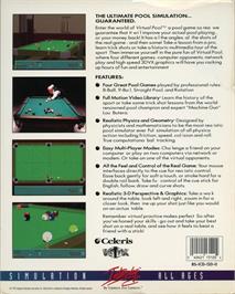 Box back cover for Virtual Pool on the Microsoft Windows.