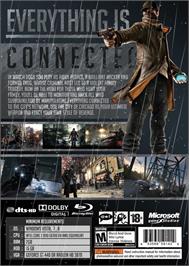 Box back cover for Watch_Dogs on the Microsoft Windows.