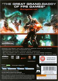 Box back cover for Wolfenstein on the Microsoft Windows.