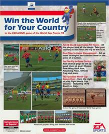 Box back cover for World Cup 98 on the Microsoft Windows.